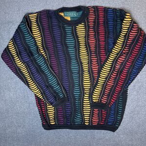Vintage TUNDRA Canada Coogi Style 3D Knit Cosby Pullover Sweater Men’s Size M